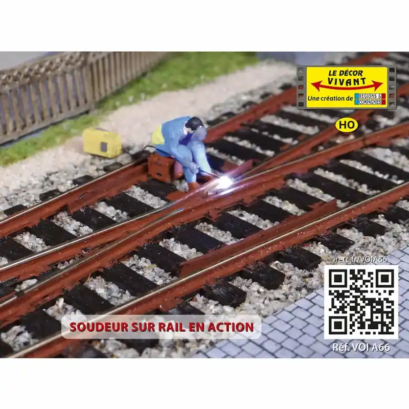 Achat Immédiat Soudeur sur rail en action (avec poste de soudure et effet arc) - Régions et compagnies VOIA66 - HO 1/87